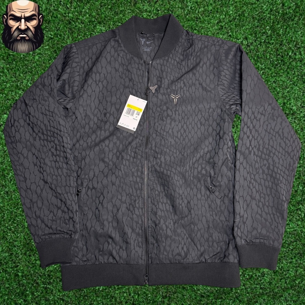 Nike Kobe Bryant Black Snakeskin Bomber Venomenom Jacket IM4862-010 Men's Size S